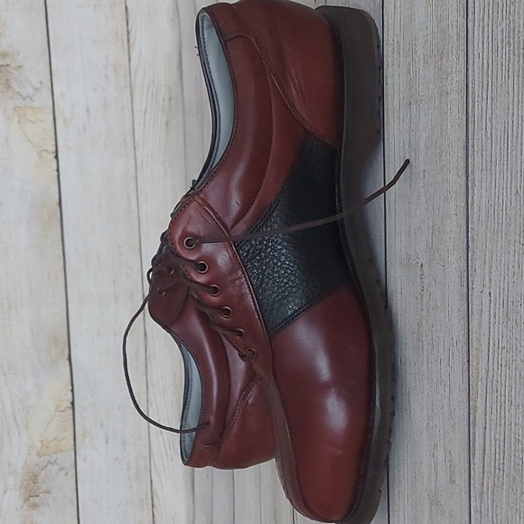 NWOB FootJoy Spikeless Golf Oxford Lace Up Shoes Brown And Black Size 10 - Picture 6 of 10